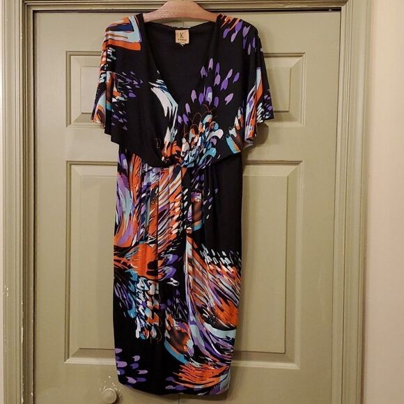 Kasper tropical floral polyester dress - Picture 1 of 10